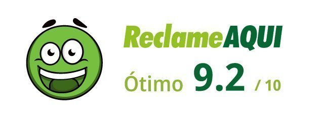 ReclameAQUI Ótimo 9.2/10 com ícone de carinha feliz